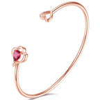 Rose Gold Moissanite Heart Bangle