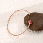 Rose Gold Moissanite Heart Bangle