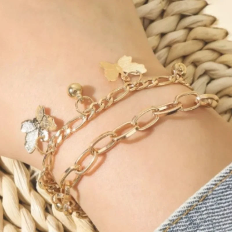 Delicate Layered Heart Bracelet