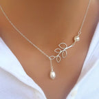 The Linear Leaf & Pearl Choker